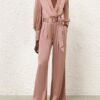 Pantalon plissé en soie Dusty Rose en ligne Pantalon plissé en soie Dusty Rose en ligne