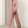 Haut cache-cœur en soie Dusty Rose en ligne Haut cache-cœur en soie Dusty Rose en ligne