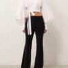 Pantalon évasé en sergé Rebellion noir en ligne Pantalon évasé en sergé Rebellion noir en ligne