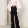 Pantalon évasé en sergé Rebellion noir en ligne Pantalon évasé en sergé Rebellion noir en ligne