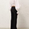 Pantalon évasé en sergé Rebellion noir en ligne Pantalon évasé en sergé Rebellion noir en ligne