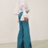 Pantalon évasé Luna Drill bleu sarcelle en ligne Pantalon évasé Luna Drill bleu sarcelle en ligne