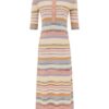 Robe midi polo Luna Mouline à rayures multicolores en ligne