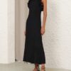 Robe midi à volants Luna noire en ligne Robe midi à volants Luna noire en ligne