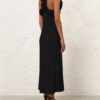 Robe midi à volants Luna noire en ligne Robe midi à volants Luna noire en ligne