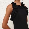 Robe midi à volants Luna noire en ligne Robe midi à volants Luna noire en ligne