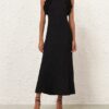 Robe midi à volants Luna noire en ligne Robe midi à volants Luna noire en ligne
