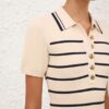 Robe polo rayée Luna, couleur crème/bleu marine, en ligne Robe polo rayée Luna, couleur crème/bleu marine, en ligne