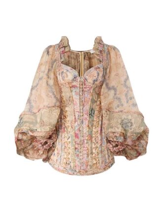 Robe Rebellion à cordons, motif floral assemblé, en ligne