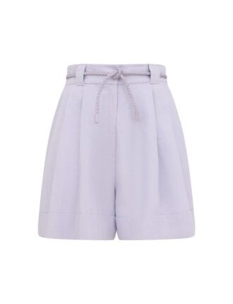 Shorts ajustés en lin Luna, couleur Lilac, en ligne