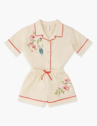 Shorts brodés Aster pour enfants, couleur ivoire, en ligne