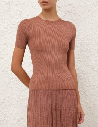 T-shirt Wanderlust métallisé rose poudré métallisé en ligne