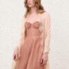 Étole en laine et dentelle, couleur crème, en ligne