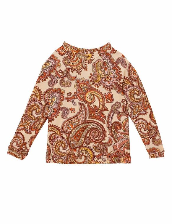 Tops anti-UV pour enfants Patience, motif cachemire crème/orange, en ligne Tops anti-UV pour enfants Patience, motif cachemire crème/orange, en ligne