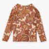 Tops anti-UV pour enfants Patience, motif cachemire crème/orange, en ligne Tops anti-UV pour enfants Patience, motif cachemire crème/orange, en ligne