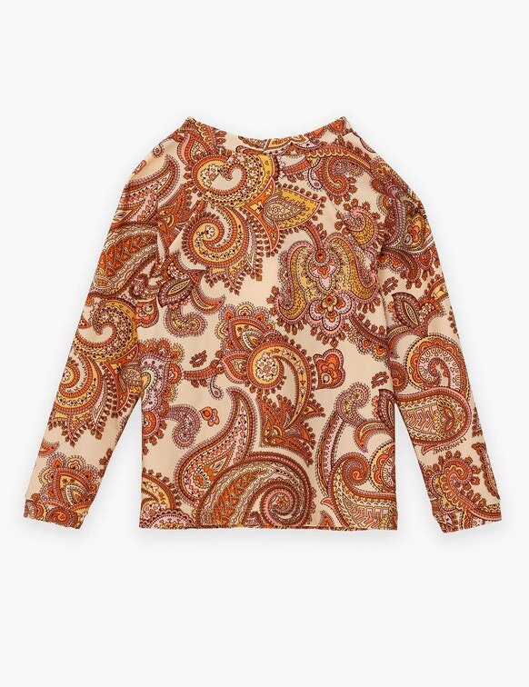 Tops anti-UV pour enfants Patience, motif cachemire crème/orange, en ligne Tops anti-UV pour enfants Patience, motif cachemire crème/orange, en ligne