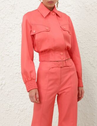 Veste aviateur Alchemy Drill, couleur corail, en ligne