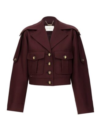 Veste cargo en laine Luna couleur acajou en ligne