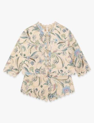 Veste matelassée Indra pour enfants, motif floral « Scarf » couleur crème, en ligne